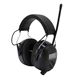 Verbesserter 5.3 Bluetooth-Gehörschutz, Elektronischer Gehörschutz-Kopfhörer, 30 DB Rauschunterdrückung, Multimedia-Headset-Ohrenschützer, für Arbeitsbaustellen (BLUE)