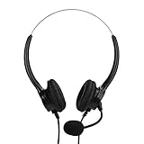 Tomanbery PU Leather Gaming Headset Headset Kabelgebundener Kopfhörer Anti-Fatigue Binaural für Desktop-Computer für Online-Chat-Software