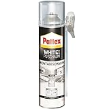 Pattex White Line PU Schaum, Montageschaum mit feiner, homogener Zellstruktur, Isolieren, Füllen und Fixieren, Weiß, 1 x 500 ml