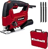 Einhell Stichsäge TC-JS 80/1 Kit (550 W, 20 mm Hubhöhe, Pendelhubfunktion, 80 mm Schnitttiefe in Holz, 10 mm in Stahl, 3.000 min-1, inkl. 3x T-Schaft Sägeblatt)