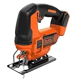 BLACK+DECKER Stichsäge Akku (18 V, 19 mm Hublänge, 55 mm Schnitttiefe, Sägeblasfunktion, Schutzbügel, Schalterelektronik, inklusive Holzsägeblatt, ohne Akku und Ladegerät) BDCJS18N