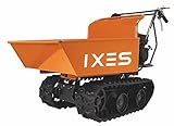 IXES Dumper IX-RD4500 Kettendumper | 4-Takt Benzinmotor mit 5,6PS | max. Traglast 400 kg | Raupendumper |3 Vorwärtsgänge & 1 Rückwärtsgang | Motor-Schubkarre | Durchfahrtsbreite 710mm | Muldenkipper