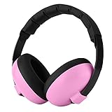 Bewinner Baby Gehörschutz Ohrenschützer, SNR 27 dB (Noise Reduction Rating) Geräuschdichte Ohrenschützer für Kinder, Baby Gehörschutzkopfhörer Geeignet für Babys unter 2 Jahren(Pink)