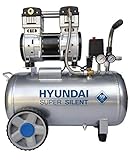 HYUNDAI Silent Kompressor SAC55753 (Druckluftkompressor, ÖLFREI, Flüsterkompressor mit 59 dB(A), 50 l Druckbehälter, 8 bar, 1.5 kW (2.0 PS), Öl-/Wasserabscheider, Ansaugleistung 232 L/Min)