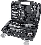 Amazon Basics - Werkzeug-Set für den Haushalt, Stahllegierung, 32 Teile, Schwarz / Grau
